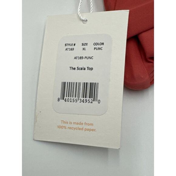 Andie Swim The Scala Bandeau Bikini Top XL NEW - Punch Pink Chic Swim - Picture 4 of 6